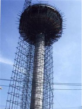 吉林水泥水塔人工拆除腳手架搭設步驟