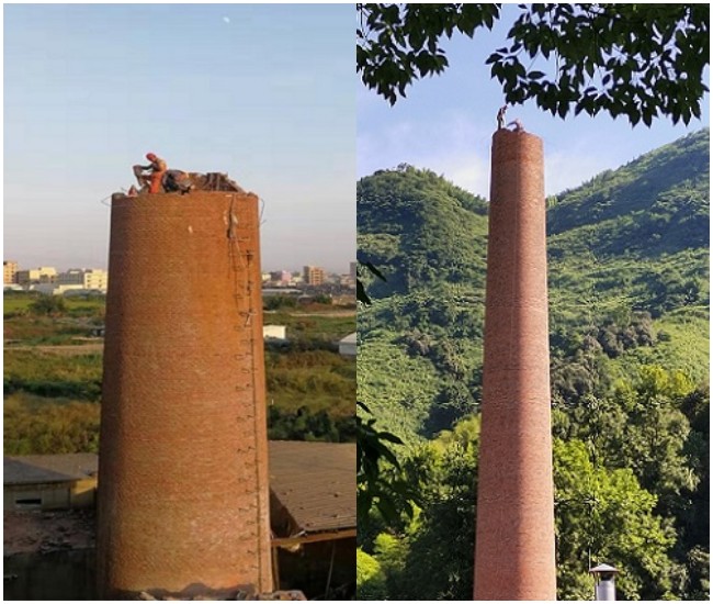 煙囪拆除-怎么拆除傾式煙囪
